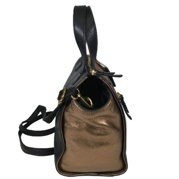 Fossil Tessa Satchel Handbag Color Block Leather Shopper Tote Shoulder Bag Purse - Picture 4 of 16